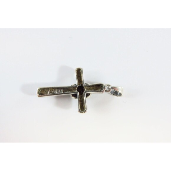 925 Marcasite Christian Cross Pendant Traditional Sterling Cross Pendant - Picture 3 of 4